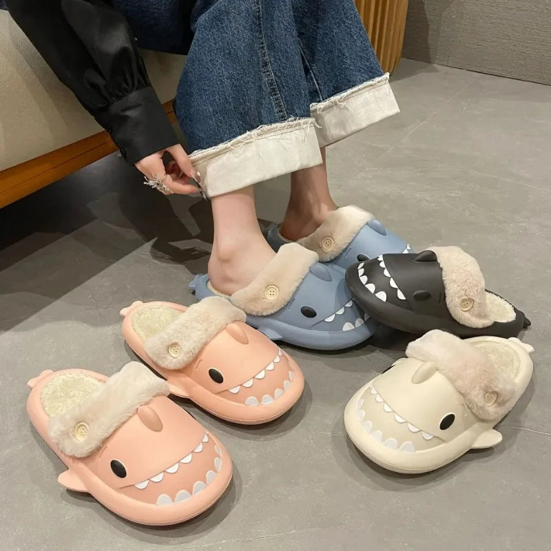 SharkSlippers - Cozy Cotton Shark Slippers for Indoors