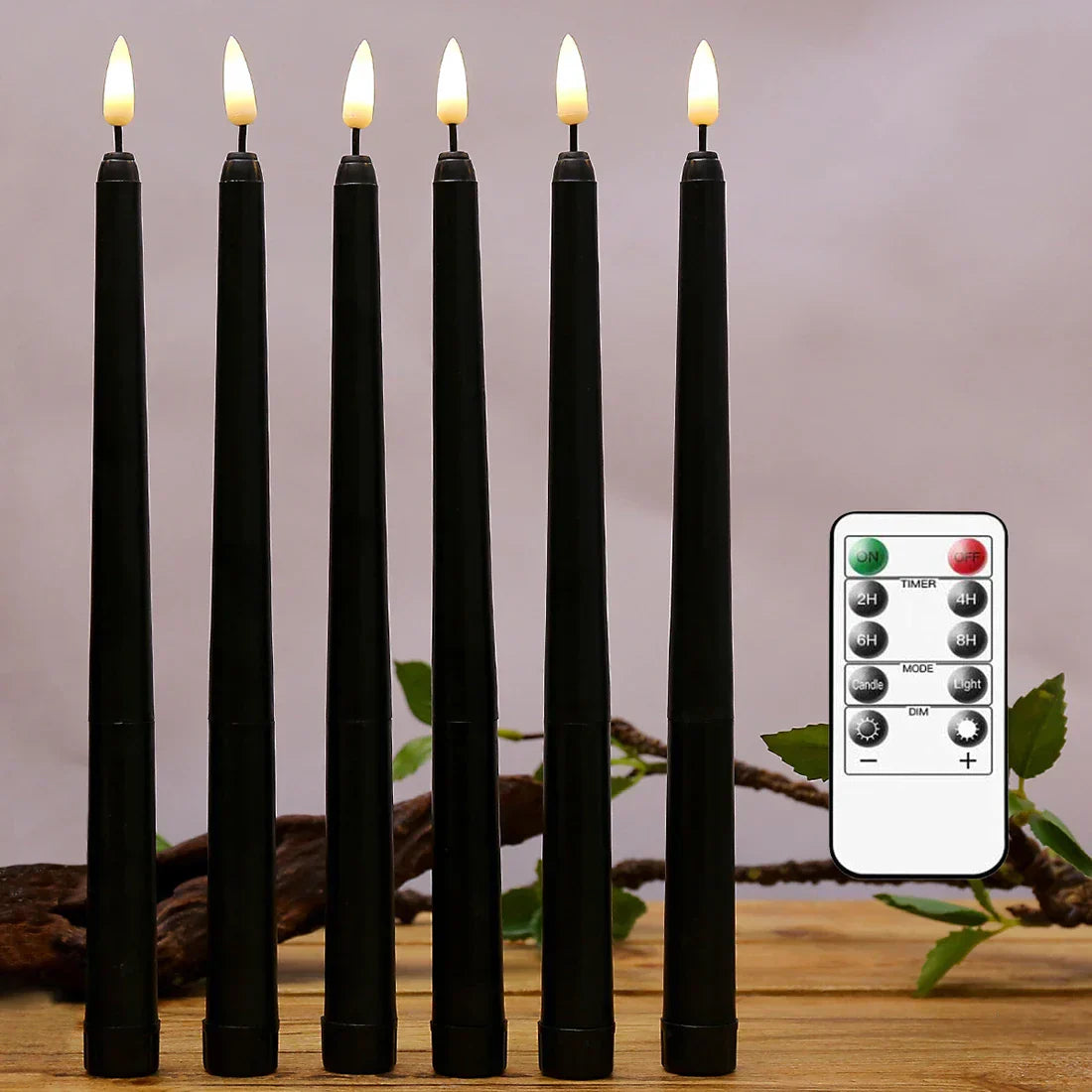 Nightfall - Mystical Black LED Candles for Halloween