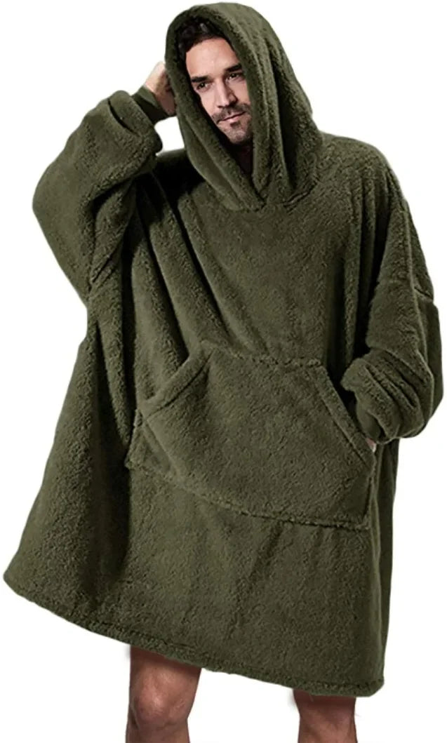 FleeceHaven Sweater - Oversized Flannel Sweatshirt Blanket for Winter