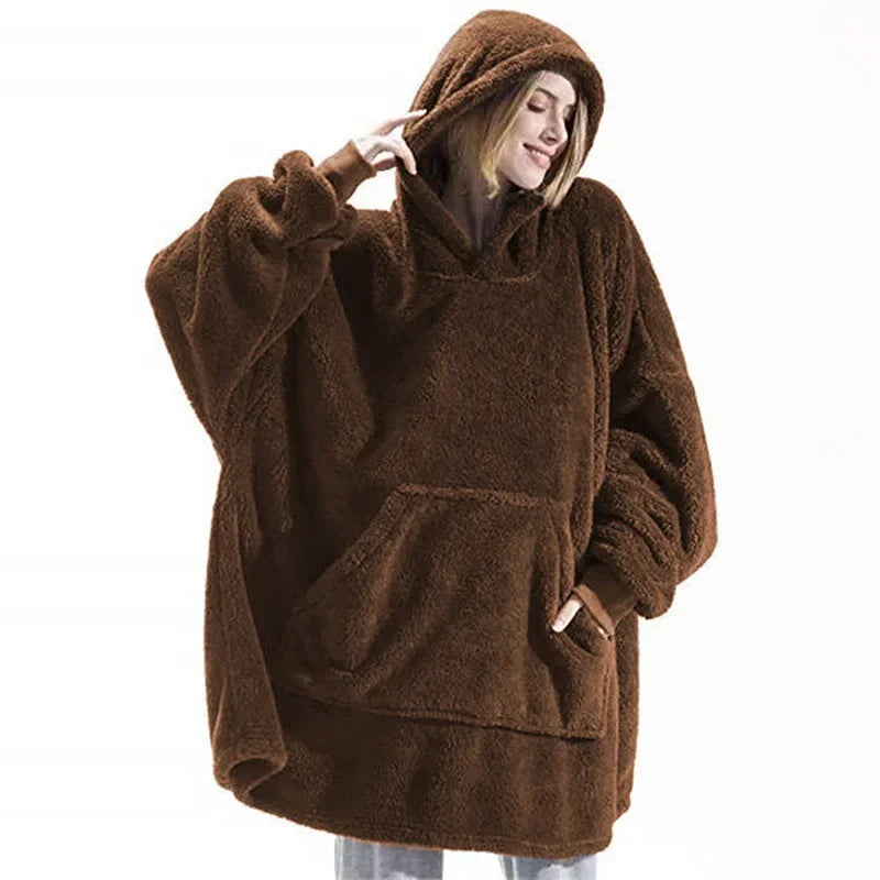 FleeceHaven Sweater - Oversized Flannel Sweatshirt Blanket for Winter