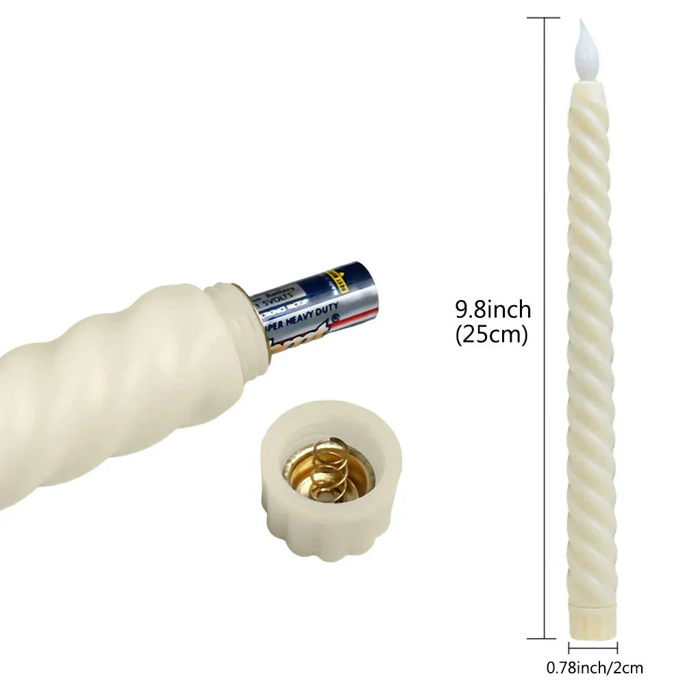 Candlestick - Elegant Long LED Candles with 3D Wick