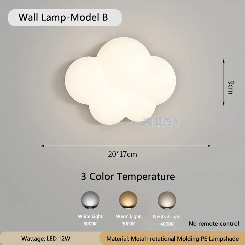 WhiteCloud Lamp - LED Cloud Wall Sconce for Bedroom and Living Room