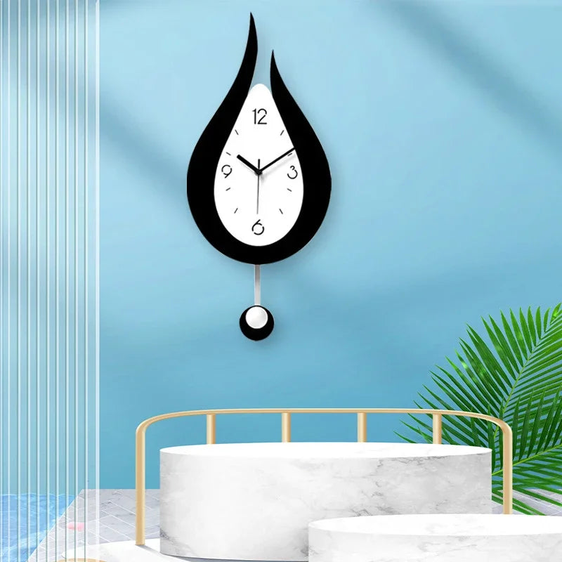 WaterDrop Clock - Minimalist Drop-Shaped Pendulum Wall Clock