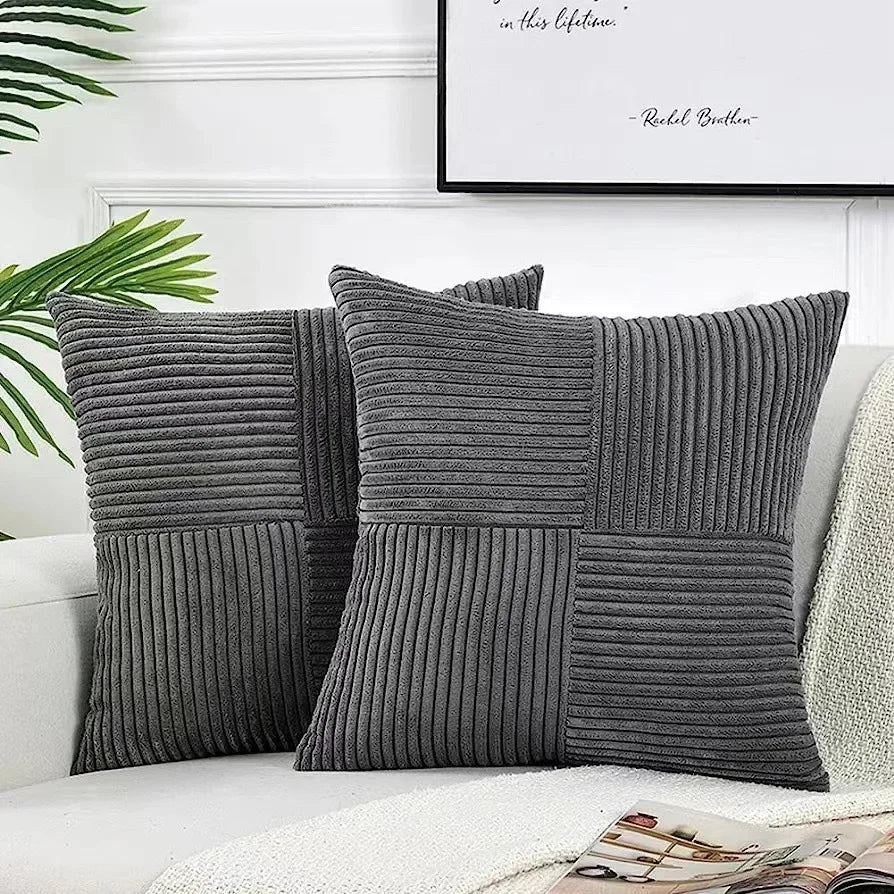 Quintessence Cushion Covers - Set of 2 Corduroy Covers for Any Interior