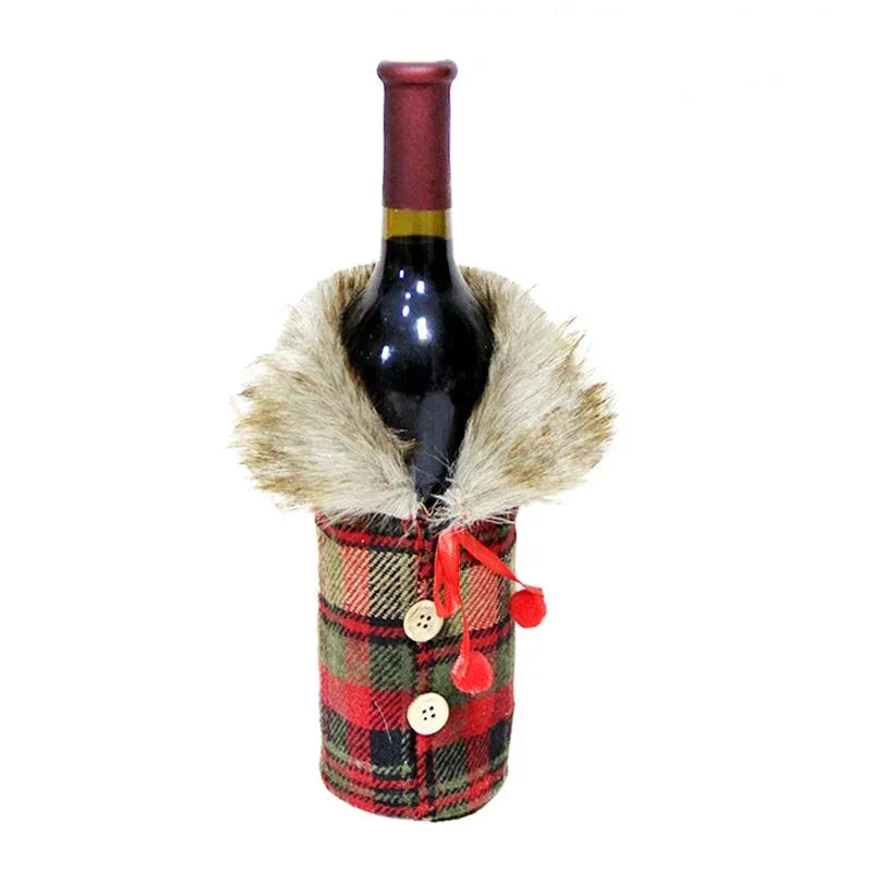 Festive Cheers - Elegant Christmas Wine Bottle Cover