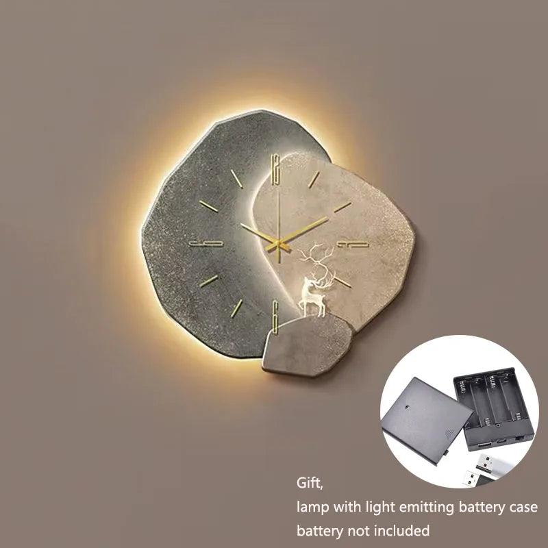 CreamWind Clock - Modern Wall Clock with LED Lighting