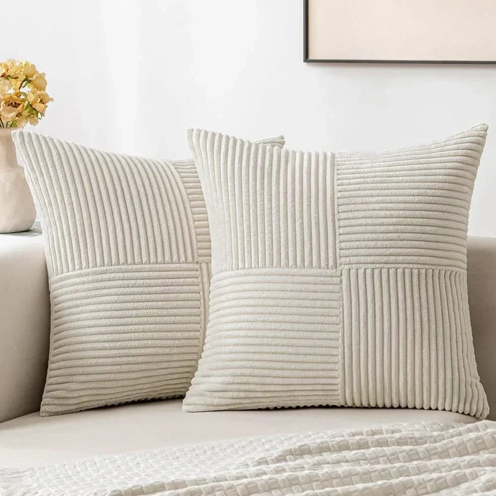 Quintessence Cushion Covers - Set of 2 Corduroy Covers for Any Interior