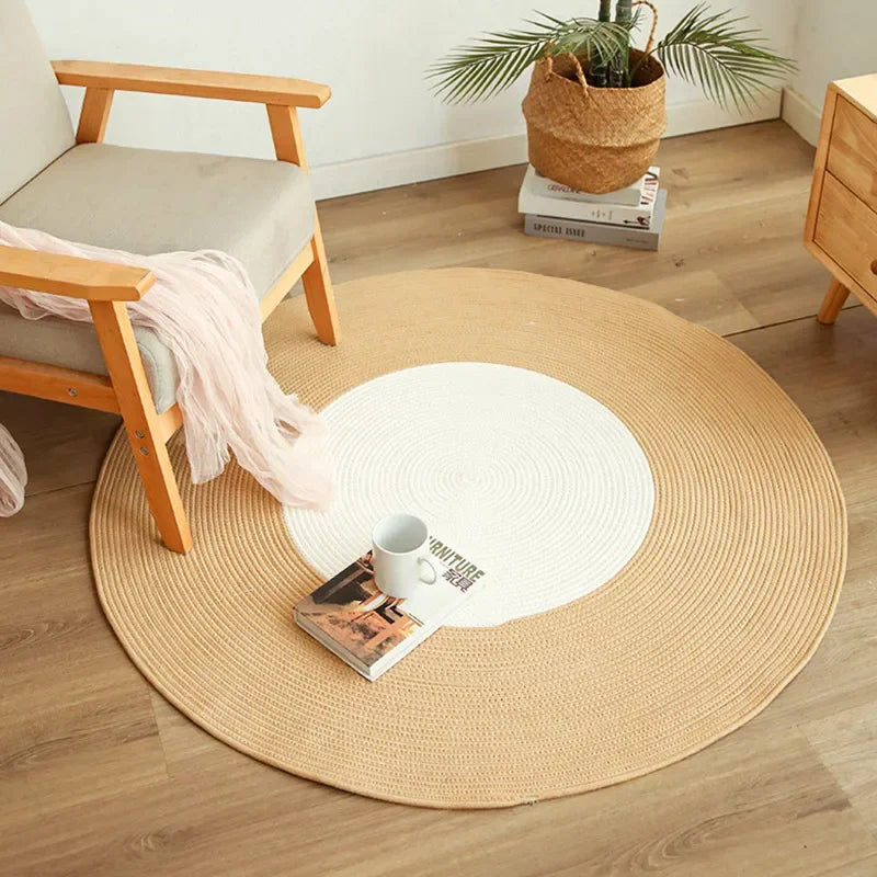 WeaveNest - Handwoven Round Jute Rug for Your Interior