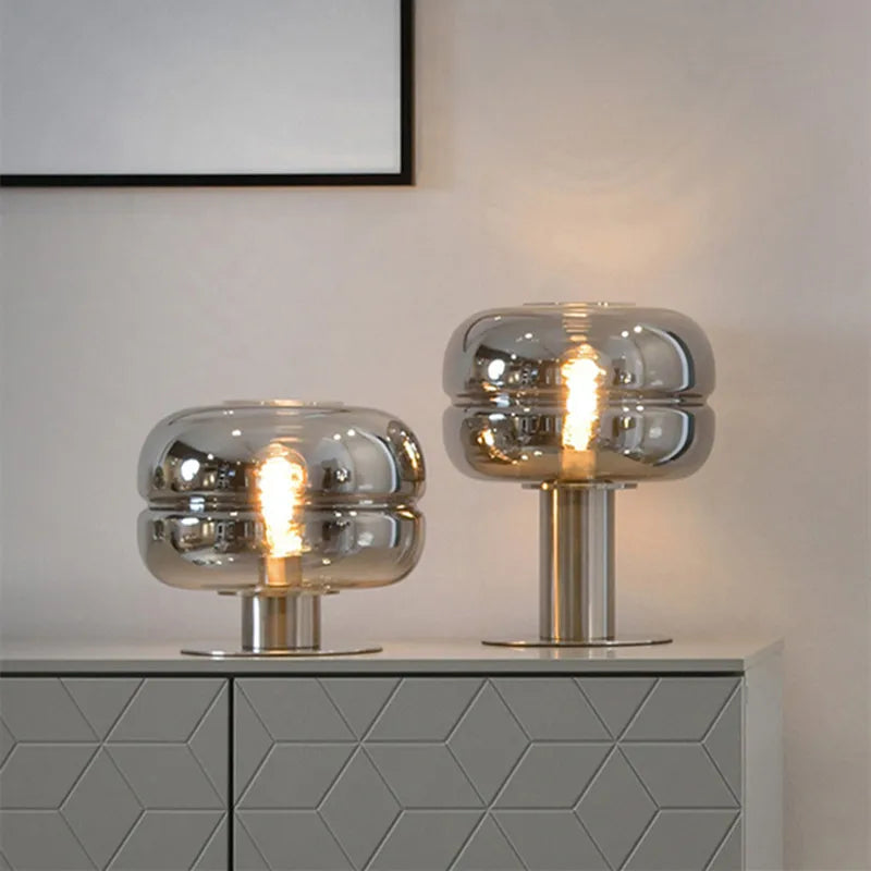 LuxeDesign - Modern Glass and Metal Table Lamp