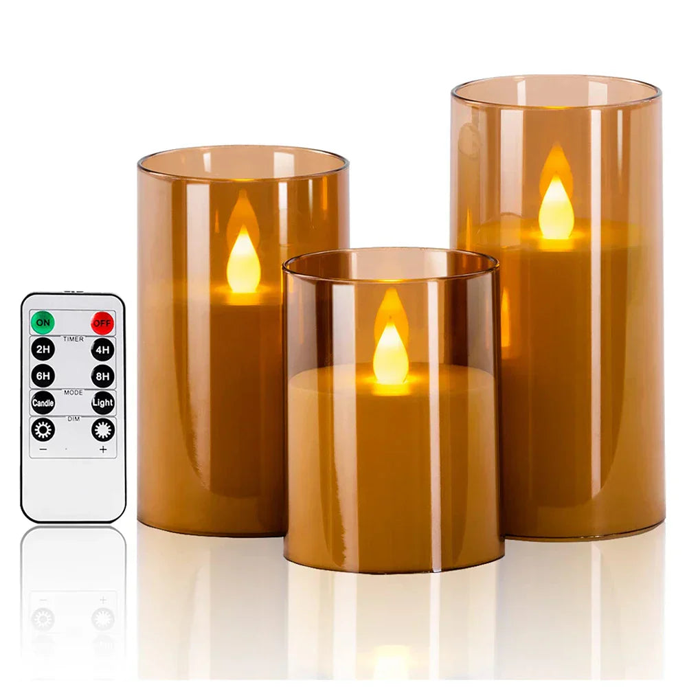 CandleGlow - Remote Control LED Candles, Set of 3