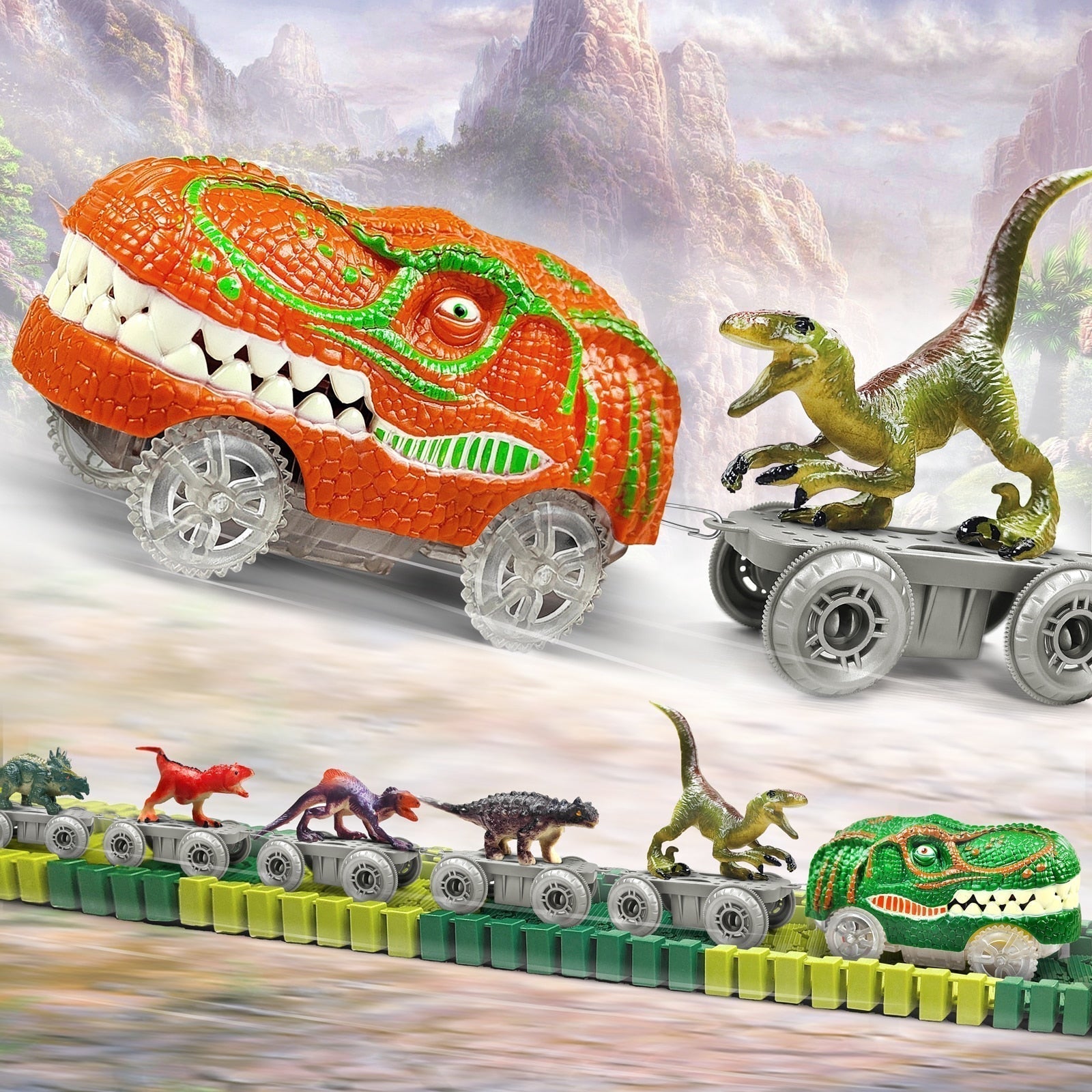 DinoExpress Train Set – Set Dino Aventure pour Enfants