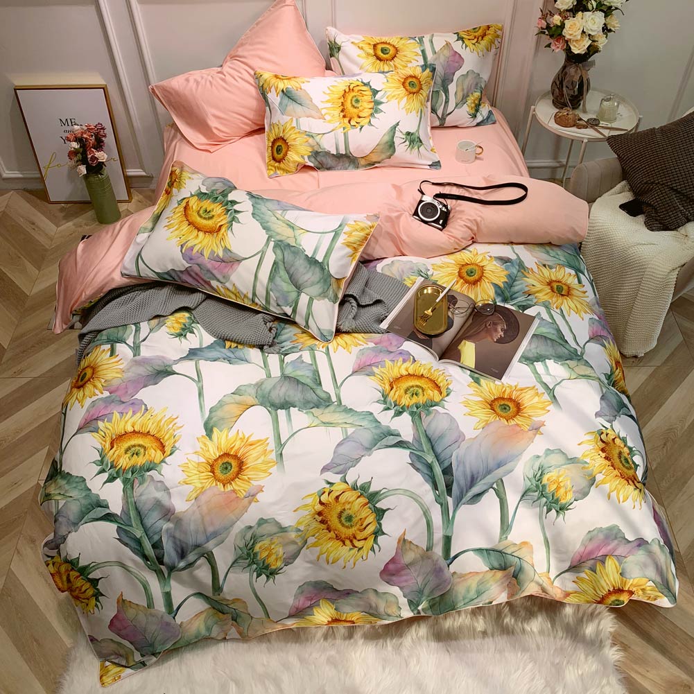 Dainty Sunflower - Luxury Egyptian Cotton Duvet Cover