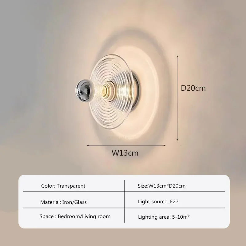 AquaGlow - Wavy Glass LED Wall Light