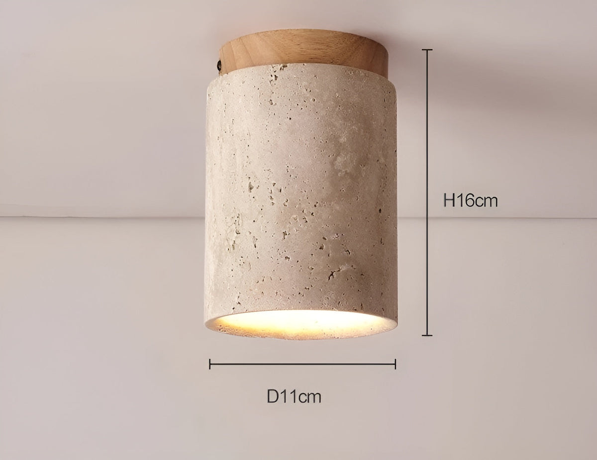 ZenElegance - Wabi Sabi Natural Travertine LED Ceiling Light