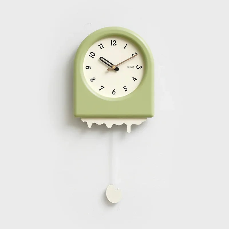 CremePendulum Clock - Horloge murale a pendule au design coreen moderne