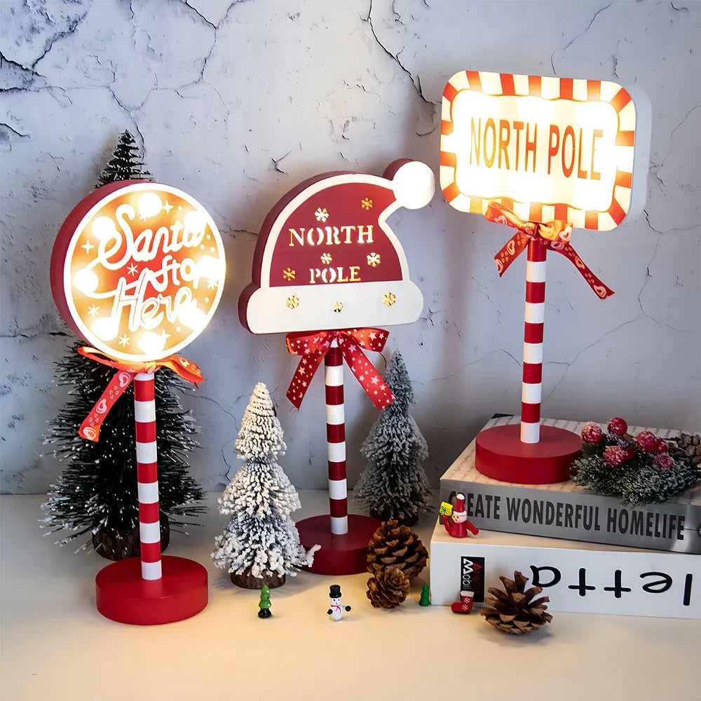 Polaris Glow - Retro Wooden LED Christmas Lamp