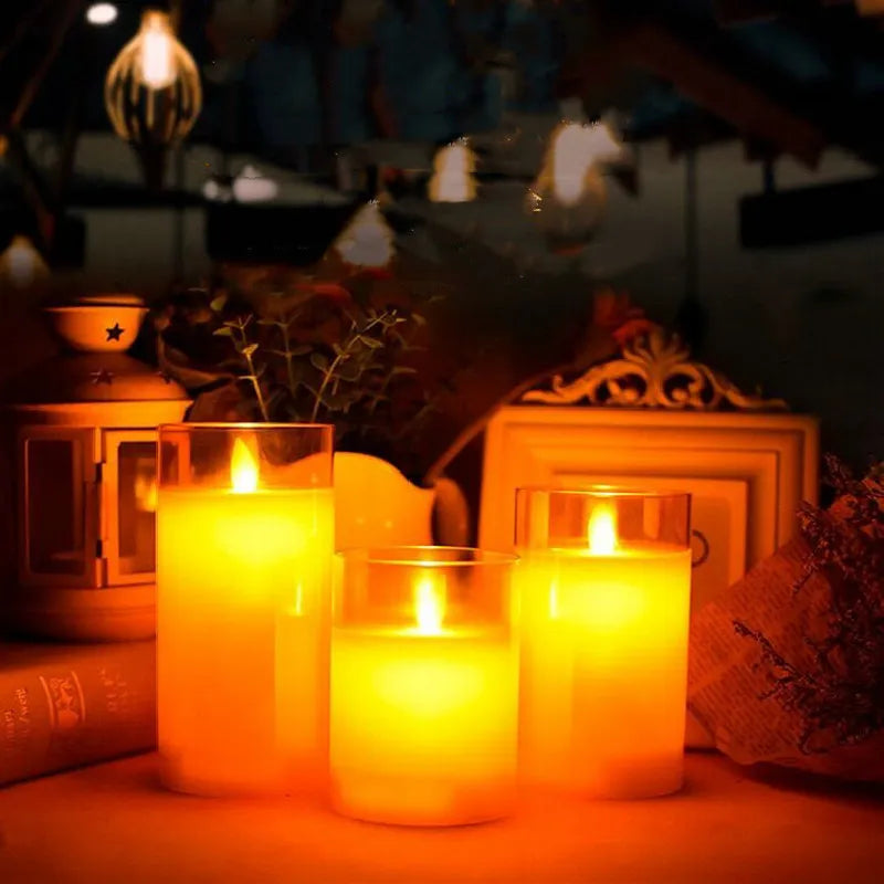 Yulwick - Rechargeable Cordless LED Candles, Set of 3