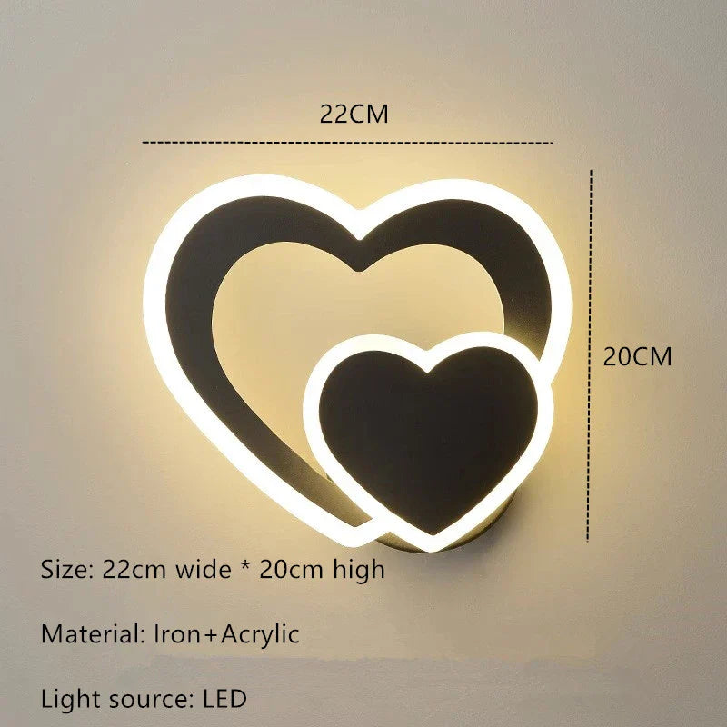 HeartGlow Wall Lamp - Modern LED Heart Wall Light