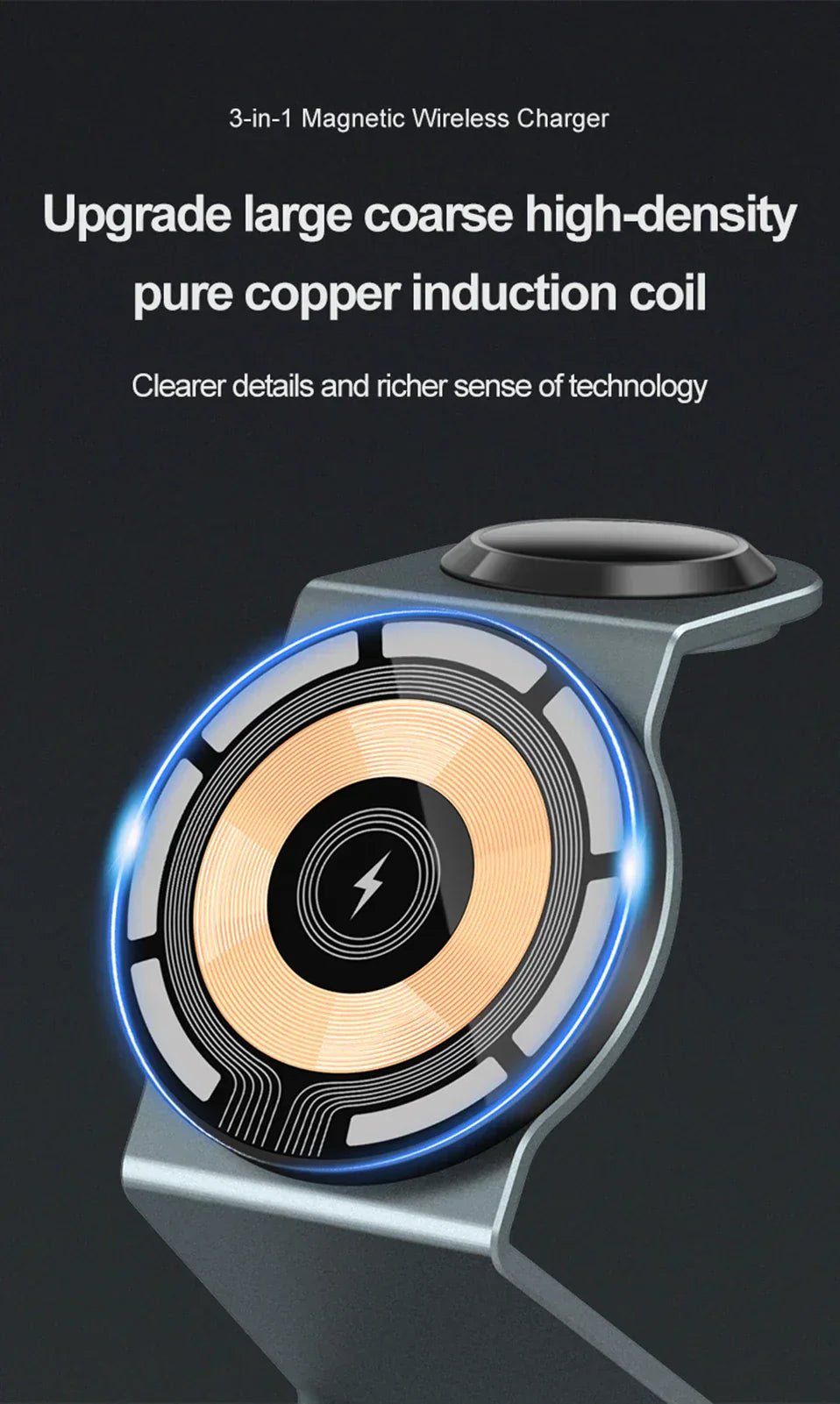 Chargy Pro - Chargeur Magnétique 3-en-1 Sans Fil