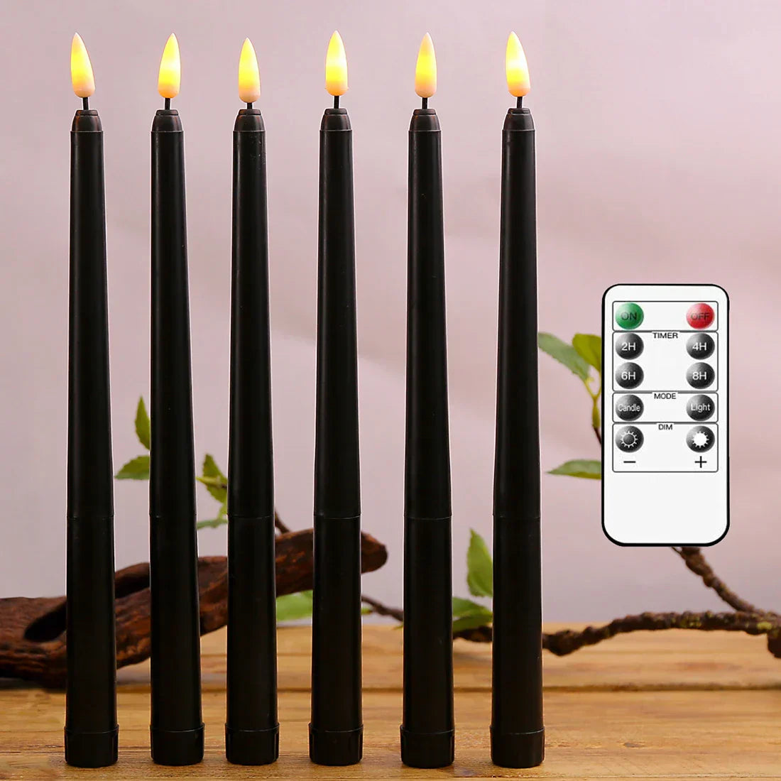 Nightfall - Mystical Black LED Candles for Halloween