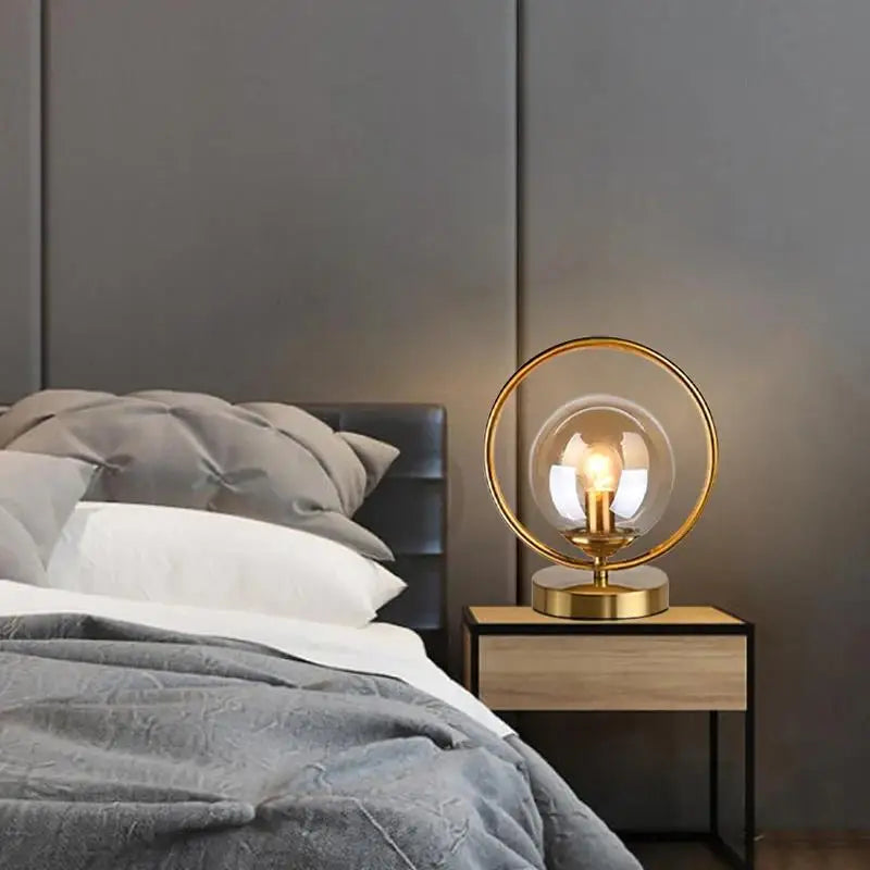 BallGlow - Glass Table Lamp with Brass Accents