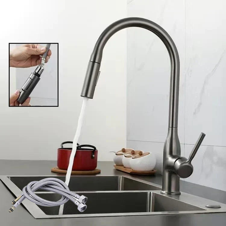 SteelFlow - Modern Kitchen Faucet with Pull-Out Sprayer