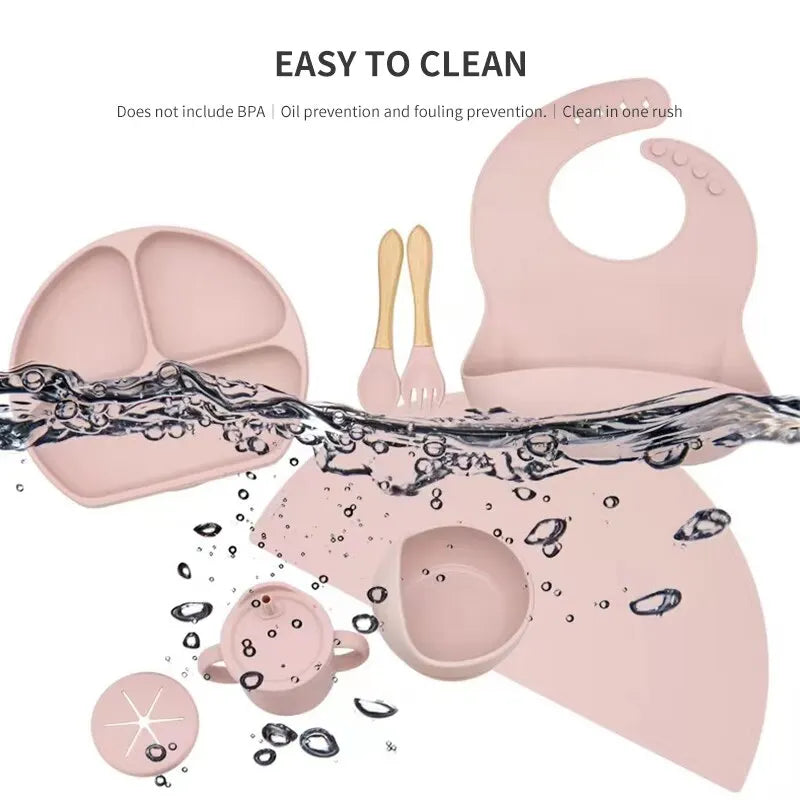 SiliconeBaby Set - Set Alimentation 6 Pièces Bébé