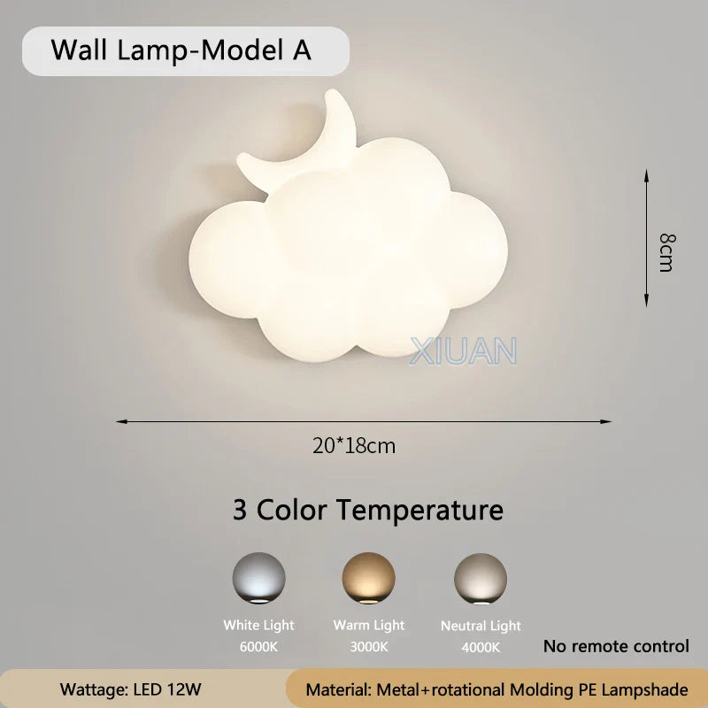 WhiteCloud Lamp - LED Cloud Wall Sconce for Bedroom and Living Room