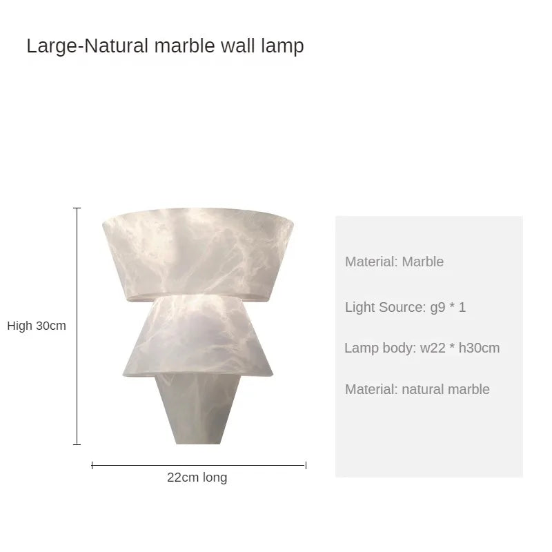 MarbleGlow - Applique murale en pierre naturelle au design minimaliste