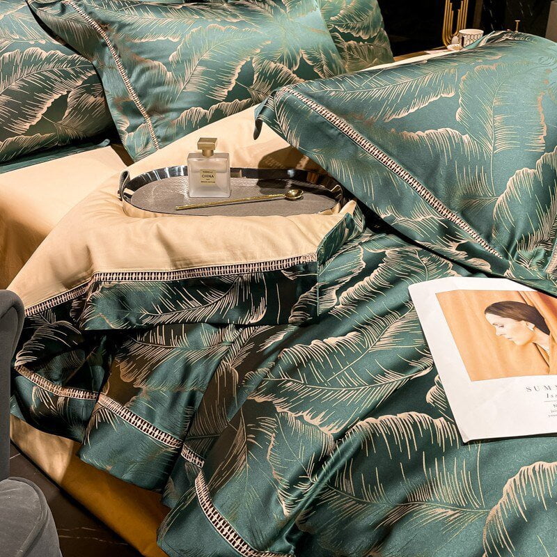 Verdant Leavescape - Egyptian Cotton Luxury Bedding Set