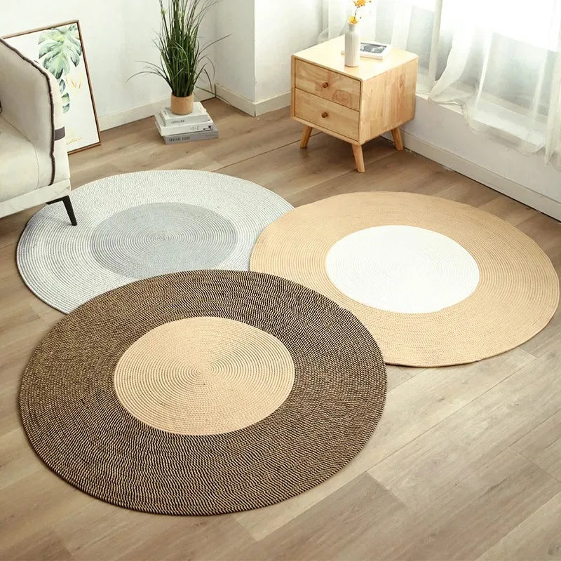WeaveNest - Handwoven Round Jute Rug for Your Interior