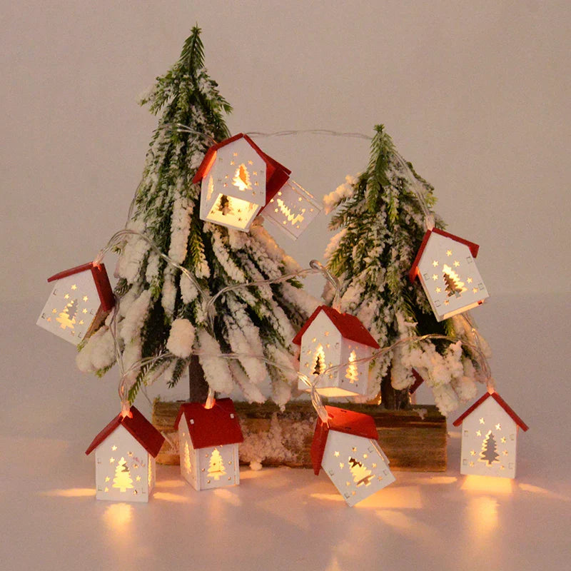 Wooden LED House - Warm Christmas Light Decoration