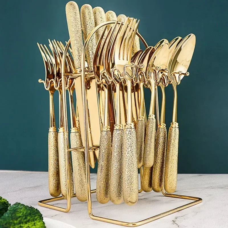 HarborSteel - Luxury 24-Piece Stainless Steel Cutlery Set