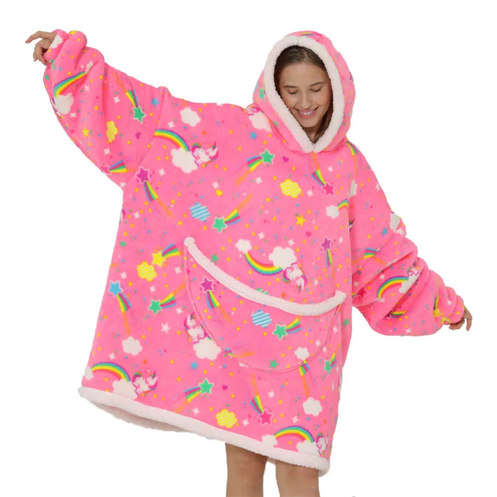 SnugJoy Blanket - Oversized Hooded Fleece Blanket with Pockets