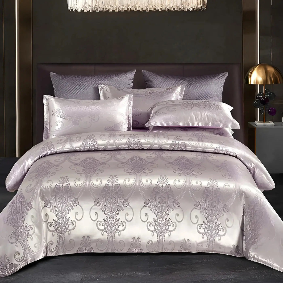 SatinOpulence - Jacquard Satin Bedding Set