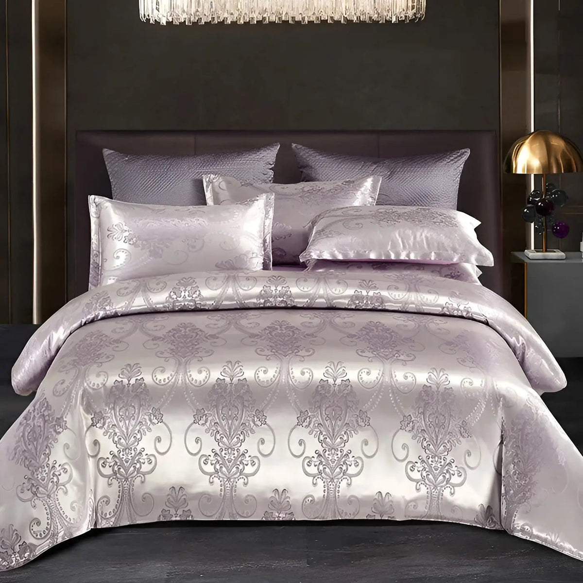 SatinOpulence - Jacquard Satin Bedding Set