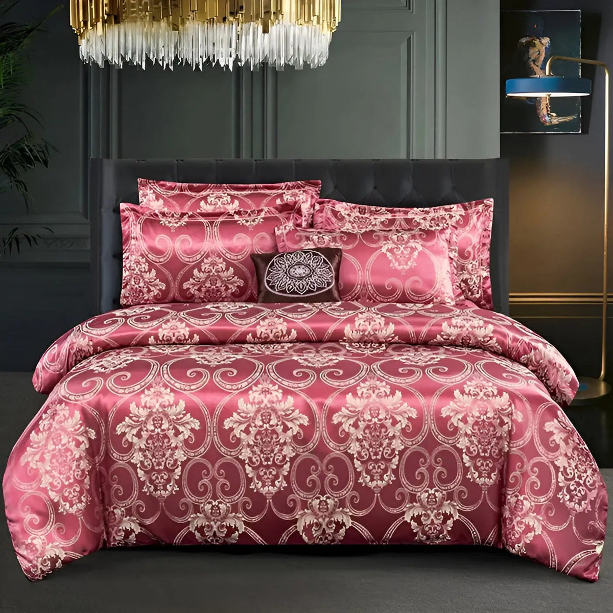 SatinOpulence - Jacquard Satin Bedding Set