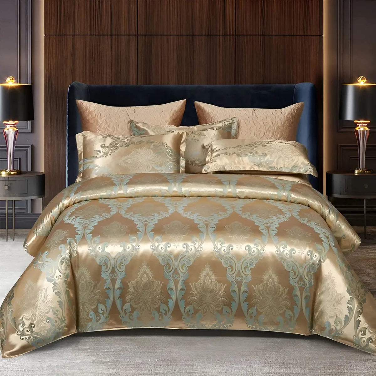SatinOpulence - Jacquard Satin Bedding Set