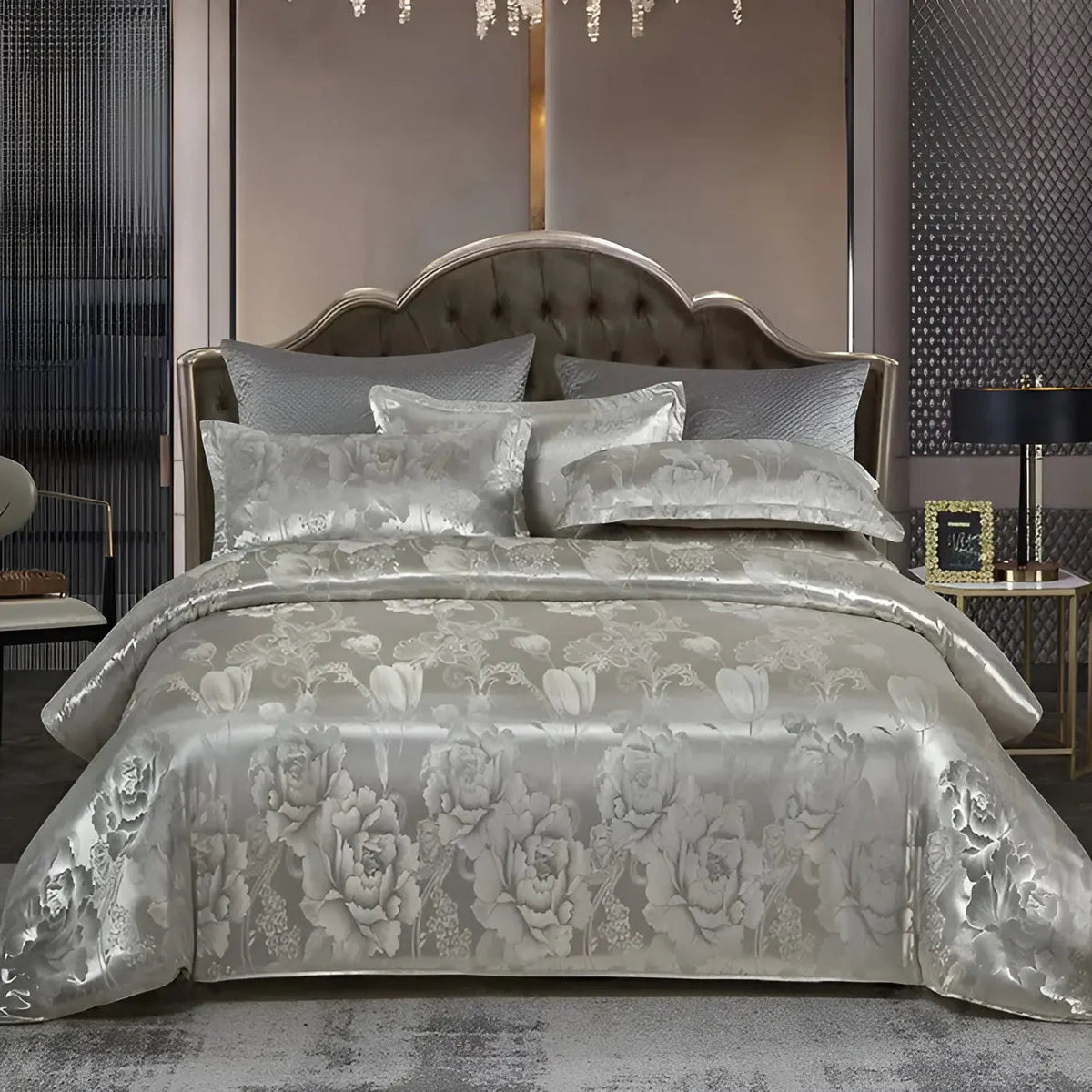 SatinOpulence - Jacquard Satin Bedding Set