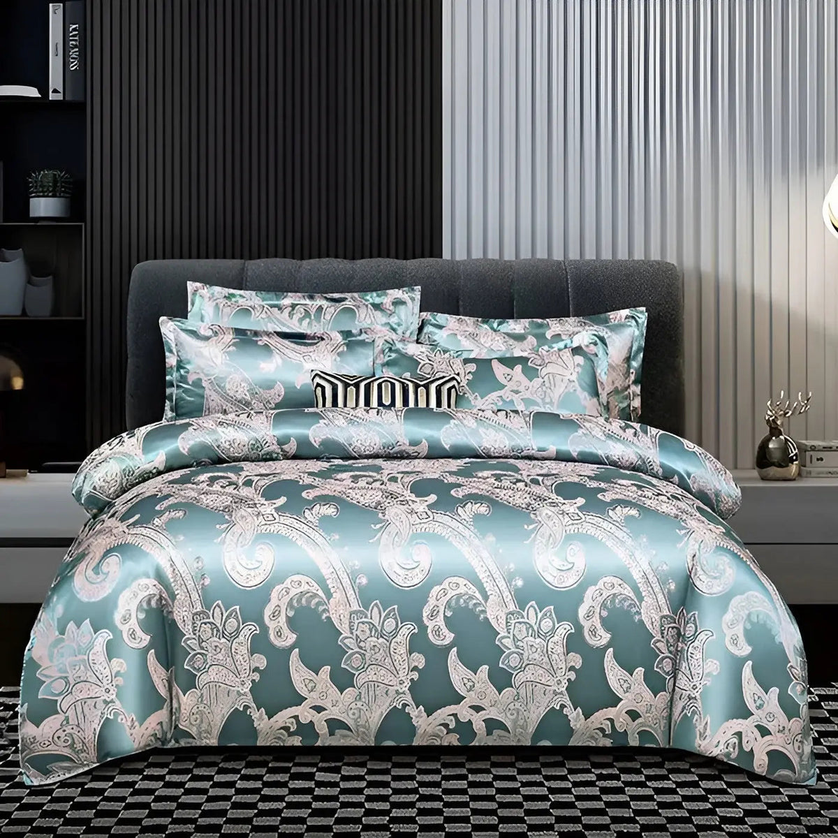 SatinOpulence - Jacquard Satin Bedding Set
