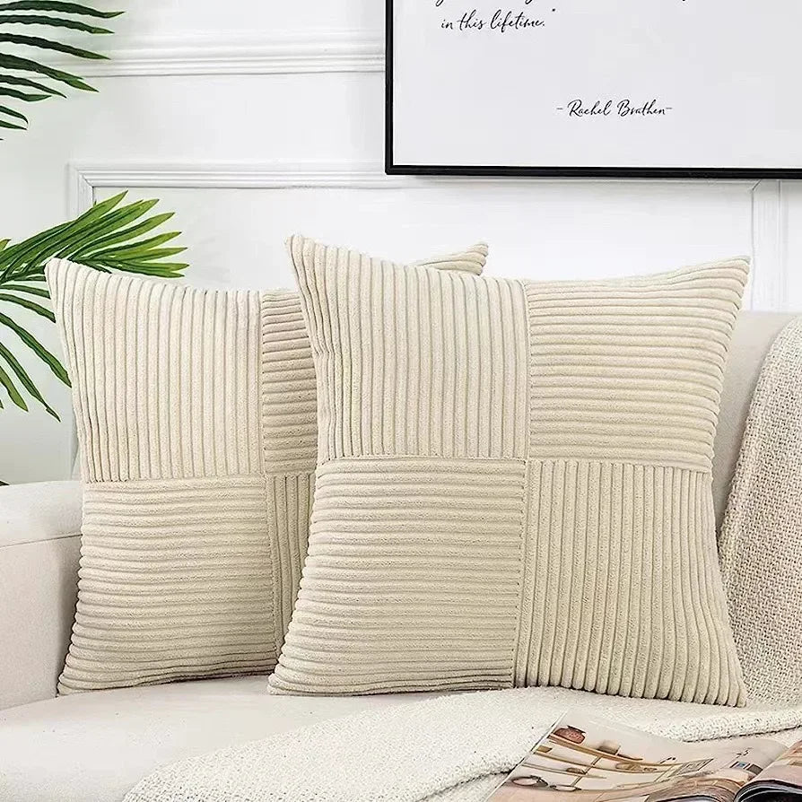 Quintessence Cushion Covers - Set of 2 Corduroy Covers for Any Interior