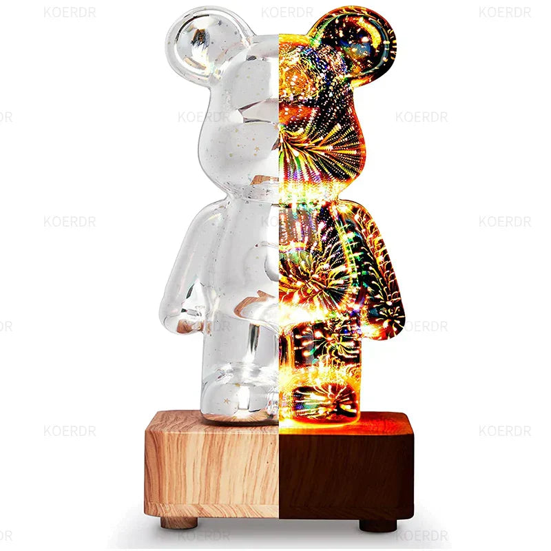 StarBear - Lampe 3D Effet Feux d'Artifice Magique