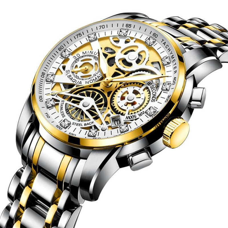 SkeletonWatch - Montre squelette noire pour homme