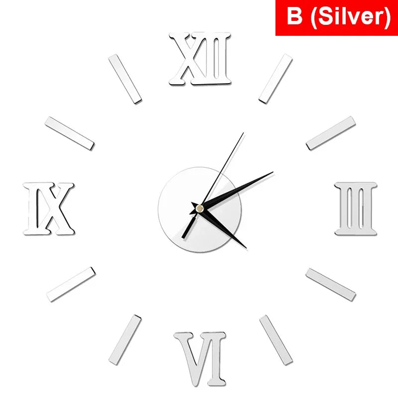 RomanTime 3D Clock - Horloge murale moderne a chiffres romains a composer