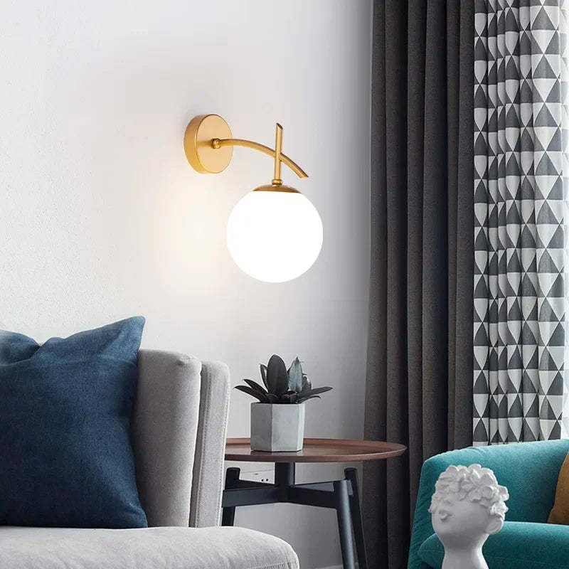 LumiSconce - Black and Gold Glass Wall Sconce