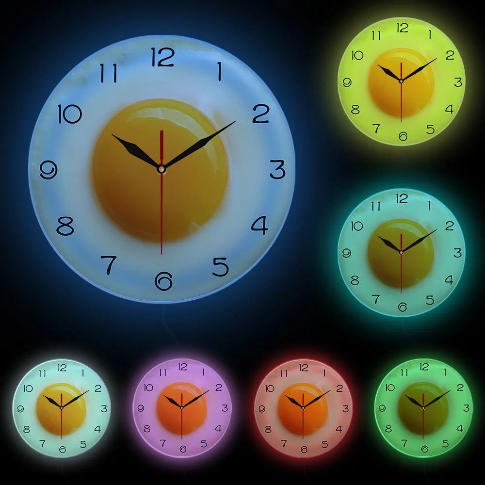 SunnySide Clock - 3D Fried Egg Wall Clock for the Kitchen