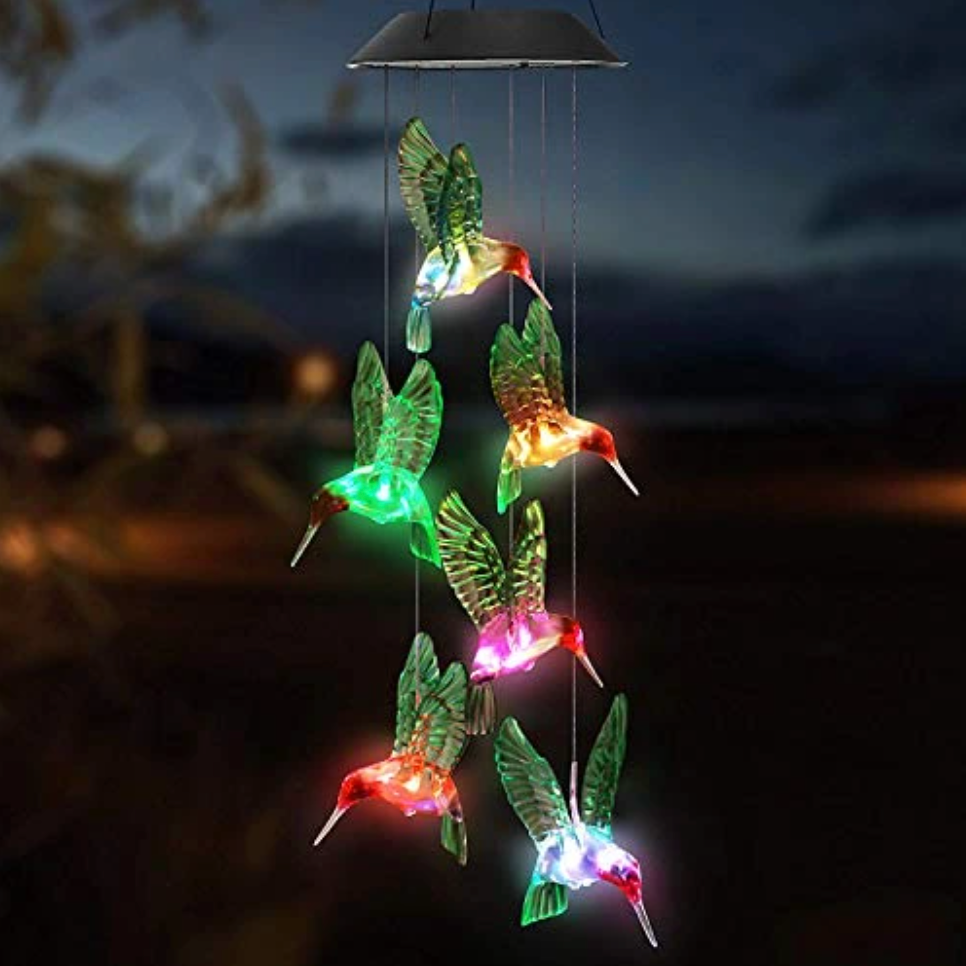 EnchantedGlow - Éclairage solaire LED de jardin colibri