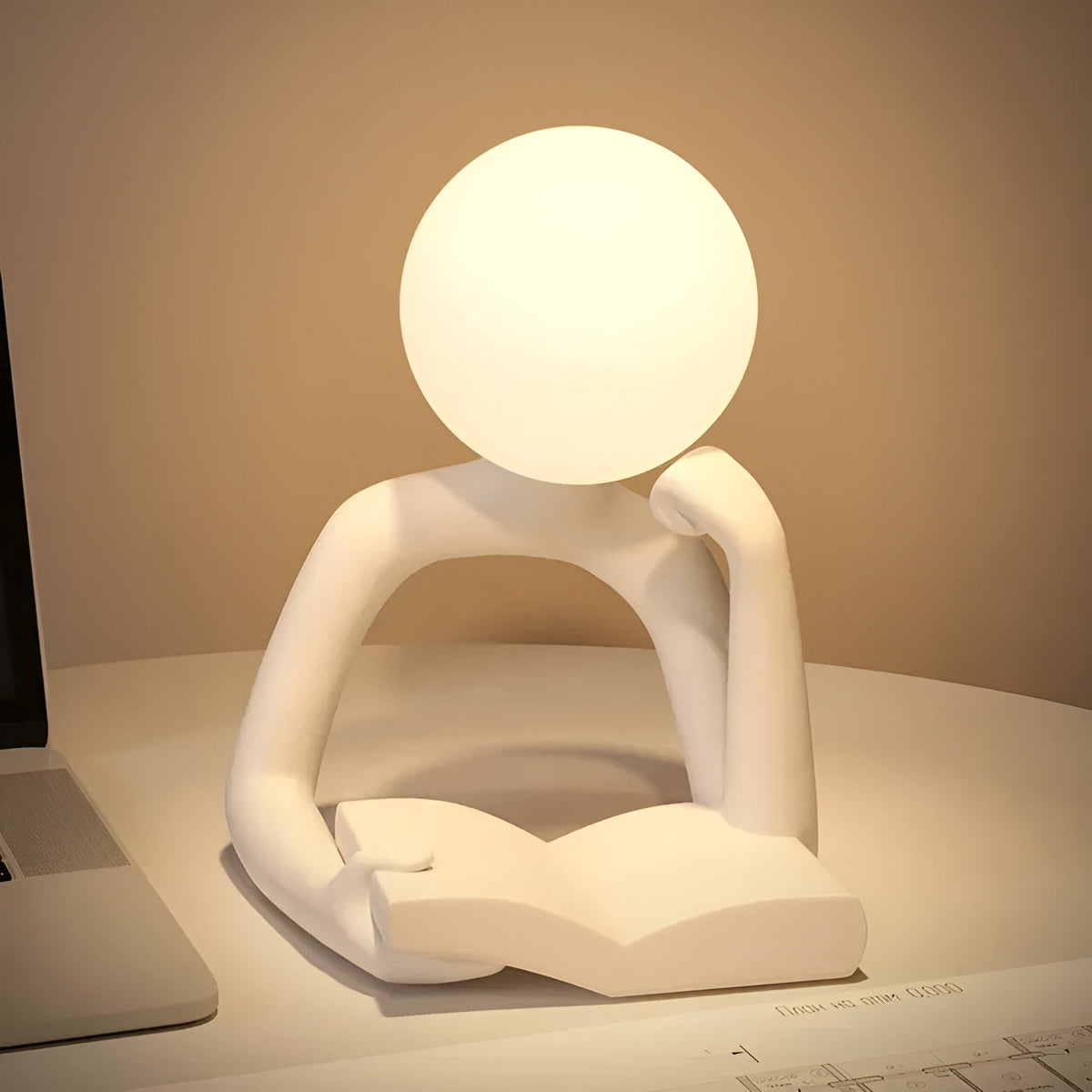 LuxLume - Modern Sculptural Table Lamp with Ambient Light