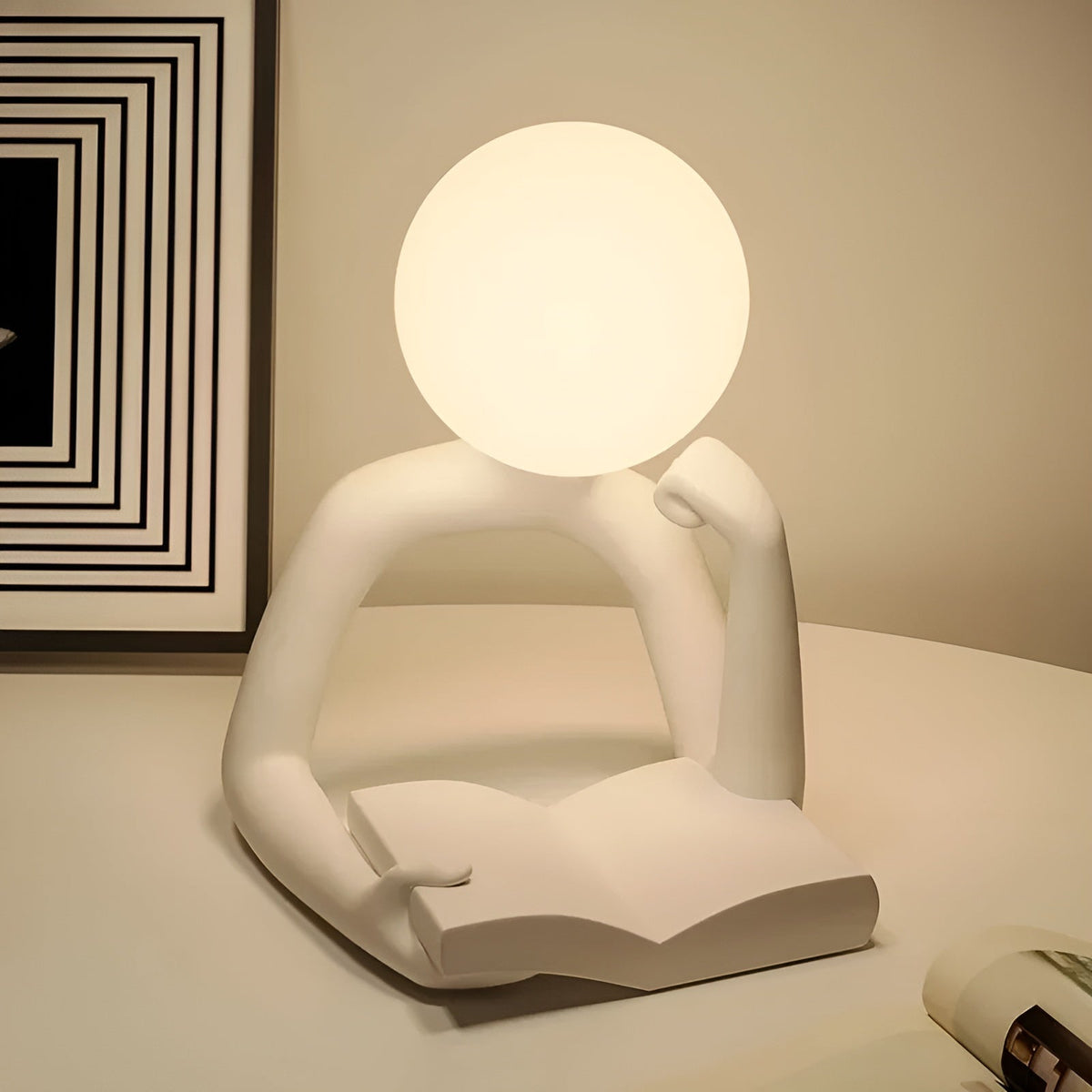 LuxLume - Modern Sculptural Table Lamp with Ambient Light