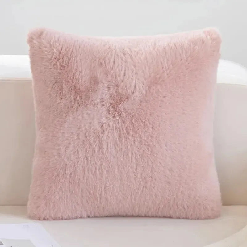 Faux Rabbit Fur Cushion Cover - Luxurious Softness